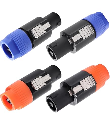 Connettore Audio Professionale NL4FX – Pacco Da 4 Adattatori Maschio-Femmina Compatibili Con Neutrik NL4MP/NL4FC/NLT4X