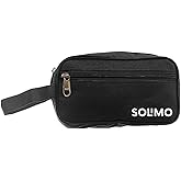 Amazon Brand - Solimo Casual Canvas Toiletry Bag, Black 27 x 14 x 11 cm