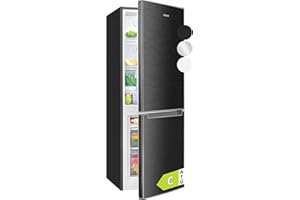 Bomann® Kühlschrank mit Gefrierfach | Energieklasse C | 143cm | Kühl Gefrierkombination leise 40 dB | 3 Ablagen & 2 Schubladen | Türanschlag wechselbar | 173L Kühlgefrierkombi | KG 7359 schwarz