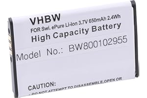 vhbw batteria compatibile con Swissvoice ePure L7, fulleco DUO, e-Pure telefono fisso cordless (600mAh, 3,7V, Li-Ion)
