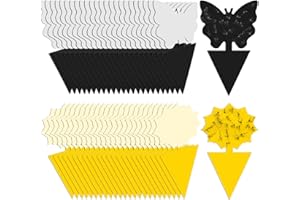 Santme 50 Pezzi Trappole Acchiappa Mosche, Trappola per Moscerini Mosca Dell'olivo Trappole Appiccicose Gialle per Olivo, Afidi, MosceriniFungini, Leafminers e Mosche Bianche Facile da Usare