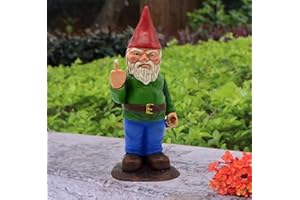 Ruiaqer Nain De Jardin Doigt d'honneur,15cm Statue de Gnomes,Ornements Pelouse de Jardin Drôle,Go Away Ornements,Décorations Intérieures ou Extérieures,Décorations de Noël