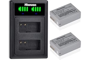 Hisewen NB-10L Batería y Cargador Dual, 2Pack 1500mAh NB10L Batería de Repuesto para Canon PowerShot G1 X, G3 X, G15, G16, SX40 HS, SX50 HS, SX60 HS Cámara