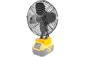 BPOPO Portable Outdoor Sleek Jobsite Cordless Fan Compatible with DeWalt, Bucket Indoor Fans Operated Powered by DeWalt 20V Max Battery, Blow Heat and Cooling at Work,Tool Only