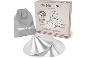 Theraline Silberhütchen aus 99% Silber 2 Stück | Natürlicher Brustwarzenschutz beim Stillen | Sanfte Hilfe bei wunden Brustwarzen | Dermatologisch getestet | Wiederverwendbar & nachhaltig | 55mm