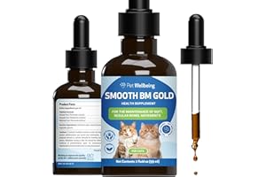 Pet Wellbeing Smooth BM Gold for Cats - Supports Healthy Bowel Movements, Normal Consistency, Gastrointestinal Health, Triphala - Veterinarian-Formulated Herbal Supplement 2 oz (59 ml)