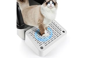 Bartuke Rampa de la Caja de Basura de Gato, escaleras elevadas de Gato para Gato, Pedal de Filtro de Basura para Gatito Gatos Viejos Caja de Basura automática de Gato de autolimpieza (Blanco)