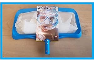 FHS24 Pool Schwimmbad Teich Laub Boden Kescher mit tiefem Laubsack Reinigung mit extra großem Auffangnetz