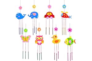Fyihoxi 8 Stück Windspiele für Draußen Hängend Basteln, Windspiele Selber Basteln, Kindergeburtstag Basteln Ostern, Kreative Kunst & Bastelbedarf für Kinder-Kunsthandwerksprojekte