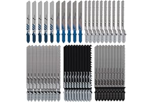 Jetcloud Lot de 50 lames de scie sauteuse HCS pour le bois et le métal, tige en T, lames de scie sauteuse en acier carbone (50 pièces).