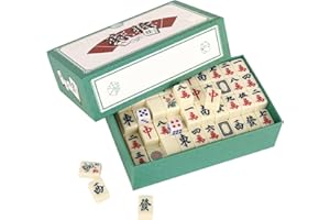 Dhqkqg Jeu de Mahjong, Mini Jeu de majong Chinois Traditionnel, adapté aux Jeux de Famille, aux réunions, aux fêtes d'amis, aux Jeux pour Adultes pour Passer Le Temps