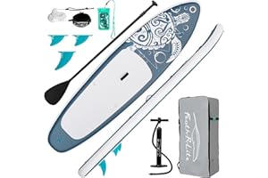 FEATH-R-LITE Inflatable Stand Up Paddle Board Ultra-Light Paddleboards - SUP Accessories Adjustable Paddle, Pump, Backpack, Leash, Fins for All Skill Levels