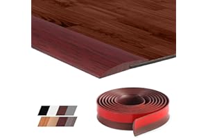 MAGOSIS 2M Self-Adhesive Floor Transition Strips Carpet Trim Strong Adhesive, Ideal for Carpet, Laminate, and Tile Thresholds, Doorways, and Edging (Supports 1–3mm Height Difference, Red Wood Grain)