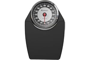 Adamson A24 - Báscula de baño analógica - NUEVO 2024 - Hasta 160 kg - Números grandes y base antideslizante - Balanzas para baño de alta precisión - 20 años de garantía - Para casa, dormitorio, baño