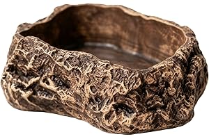 Reptilmatningsskål Stenimitation Halkskyddande Terrariumdekoration