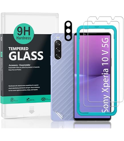 Bihizei Vetro Temperato per Sony Xperia 10 VII, 2 Pezzi Pellicola Protettiva e 2 Pezzi Pellicola Protettiva Fotocamera Posteriore, 9H Anti Graffi HD Protezione Schermo, Senza Bolle