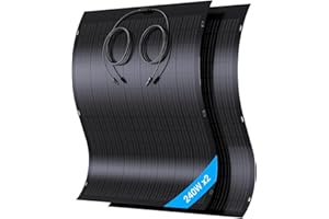 LIONSHEE 480W Flexibel Solarpanel Kit, 2X 240W Monokristallines Flexibles Solarmodul, IP67, Solarzelle Photovoltaik Off Grid, für Wohnmobil, Auto, Schuppen, Dach, Boot, Balkon, 12V Batterien