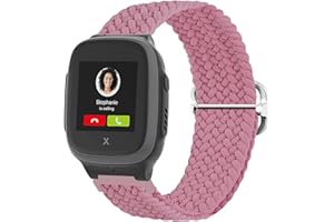 Seltureone Kinder Weben Armband Kompatibel für Xplora X5 Play/XGO 2/XGO 3, Bequeme, Atmungsaktive, Elastisch Dehnbarer Ersatzarmbänder für Xplora X5 Play/XGO 2/XGO 3 – Rosa