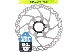 ‎MSZWEIRAD MSZweirad Shimano Fahrrad Bremsscheibe Deore SM-RT54 160mm |180mm, Center-Lock, Silber Edelstahl MTB
