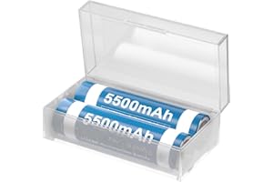 QUZMO [5500mAh] Batterie pour Lampe Frontale LED, Haute Capacité 3.6v Piles Rechargeables Batteries Lot De 2