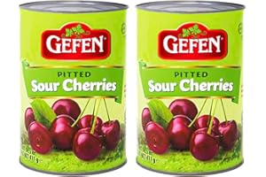 Gefen Pitted Sour Cherries in Water 411g (Pack of 2) | Two Ingredients Only, Nothing Artificial, Gluten Free, Premium Quality!