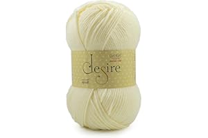 Ganga Acrowools Acrylic Desire Hand Knitting and Crochet Yarn. Pack of 1 Ball - 100Gms. Shade No - Dsr004, Cream