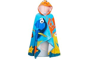 Disney Finding Nemo Hooded Towel 100% Cotton Kids Dress Up Poncho Beach Bath Towel Swimming Wrap