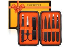 FENLEBENEIL Tweezers Eyebrow Plucking Set - Used for Facial Hair, Eyelashes, Eyebrows, Ingrown Hair, Tweezers and Nail Cutter Set, Beauty Tools for Men