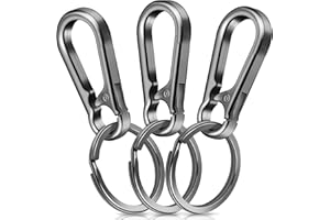 Caianwin 3 Piezas Mosqueton Llavero Metales Llavero Mosquetón Extraíble Mosquetones para Llaveros para Usar en Mochilas, Coches