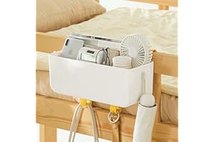 Utapossin Bett Organizer Mit Haken, Multifunktionale Hängebett Organizer Hängetasche Aufbewahrungskorb, Ordentlich und Komfortabel, Geeignet für Buch, Magazin, Kopfhörer, Handy