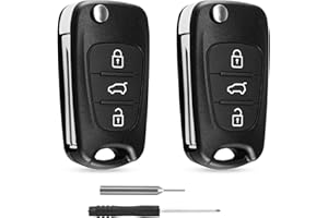 ShnminEU Zestaw 2 Obudów Kluczyka Samochodowego Kompatybilnych z Hyundai i10 i20 i30 ix20 ix35 Elantra Veloster i Kia Ceed Soul Sportage Venga – Obudowa 3 Przyciskowa z Narzędziem do Demontażu