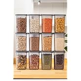 Poomy 12 Adet 1200 ml Etiketli Sızdırmaz Kapaklı Saklama Kabı Seti, CAN.PY.712