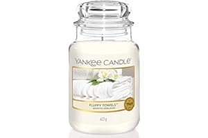Yankee Candle Duftkerze im Glas (groß) | Fluffy Towels | Kerze mit langer Brenndauer bis zu 150 Stunden | Perfekte Geschenke für Frauen