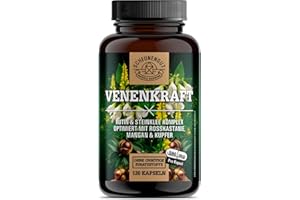‎SCHEUNENGUT VENENKRAFT® Rutin Steinklee Kapseln Hochdosiert - WICHTIG: Laborgeprüfter Venen-Komplex mit Rutin, Steinklee, Rosskastanienextrakt, Mangan,Kupfer &mehr I 120 Stk -DE- SCHEUNENGUT®