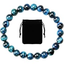 Bracelet Femme En Pierres Naturelles - Améthyste, œil De Tigre, Cristal Pastèque 8mm - Bijou Yoga & Spiritualité