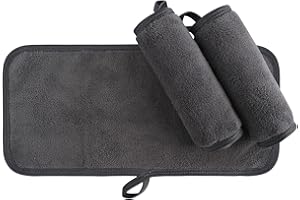 KinHwa serviette demaquillante lavable microfibre Serviette Visage De luxe Ultra-douce pour un usage quotidien 15cm x 30cm 3 Pack Gris