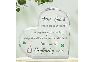 OKIYID Viel Glück Geschenke, Geschenke für Frauen, beste Freundin Geburtstagsgeschenke, viel Glück inspirierende Geschenke für Bestie Schwester Kollegen, Acryl-Kristall Home Office Desk Decor