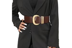 JASGOOD Women Wide Elastic Waist Belt for Dresses Fashion Ladies Stretchy Leather Waistband with Gold Buckle