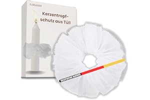ELBKAISER - Kommunionkerze Tropfschutz aus Tüll | Tropfschutz Kommunionkerze | Tropfschutz Kerze & Tropfenfänger Kommunionkerze | Tropfschutz Taufkerze & Kerzentropfschutz | Tropfschutz Kommunion