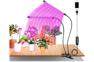 eisaro Lampada per piante LED 2 teste giallo bianco