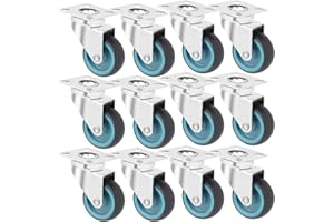 IQWTU Ruote girevoli da 50 mm, Rotelle Pivotanti Ruote da Trasporto Ruote per trasporto di carichi pesanti per mobili (12 pezzi, 50 kg per rotella)