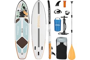 GYMMALL SUP Gonfiabile, Tavola SUP Gonfiabile per Adulti e Ragazzi di Tutti i Livelli, Design Ampio e Antiscivolo della Tavola, con Accessori Premium e Borsa Storage Inclusi