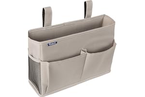 Surblue Bedside Caddy Hängebett Organizer Aufbewahrungstasche Tasche für Etagen-und Krankenhausbetten, Studentenwohnheime, Babybettgitter, Lager 4 Taschen und 2 Haken (Grau)