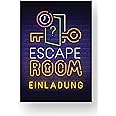 Invito Compleanno Escape Room Per Bambini – 12 Biglietti Detective Con Tema Friendly Fox