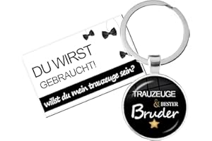 MKISHINE Trauzeuge und Bruder Geschenk, 3D Schlüsselanhänger mit cooler Karte bezaubernd verpackt! Trauzeuge Definition Buddy Bro Buddies Freundschaft Helfer BFF