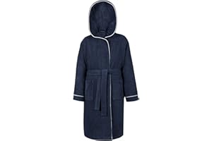 LAYNENBURG Premium Peignoir enfants & adolescents avec capuche - Fille et Garçon - 100% coton - OEKO TEX Standard 100 - Tissu éponge moelleuse - Taille 110 à 176