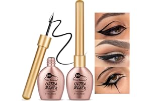 Beteligir Eyeliner liquido semipermanente, a lunga tenuta, waterproof, finish opaco, eyeliner liquido a prova di sbavature, eyeliner e body art, colore: nero (02)