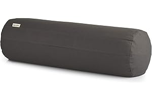 basaho Yoga Bolster Yoga Roll, Organic Cotton, Buckwheat Hulls, Removable and Washable Cover, Yoga Roll Yoga Cushion