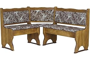 ‎K KOMA k koma Eckbank Blume DUNKEL 160x200 cm – Massivholz Kiefer, gepolstert, Farbe Eiche – Esszimmerbank NEU
