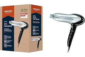 ‎GRUNDIG Grundig HD 6080 Ionen-Haartrockner (2200 Watt), schwarz-silber
